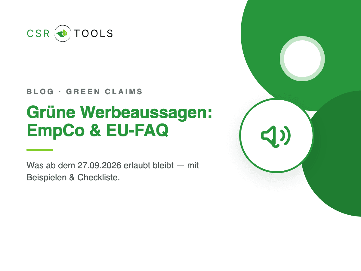 EmpCo-Richtlinie und die neue EU-FAQ: Welche grünen Werbeaussagen erlaubt bleiben